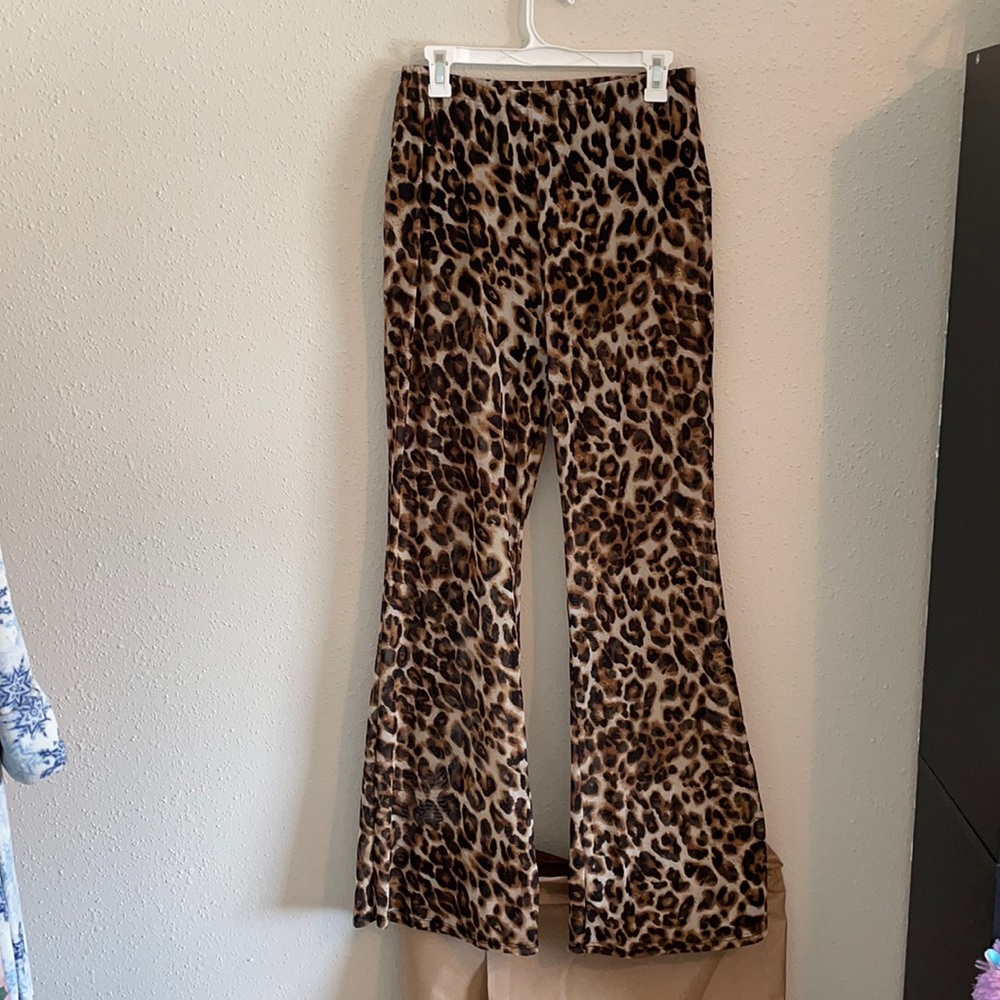 Mesh leopard pants
